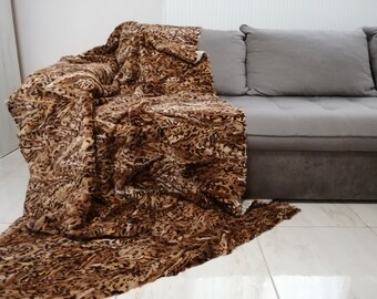 Mink fur throw / carpet animal print