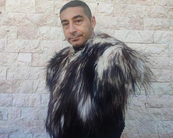 Real fur wrap Viking style