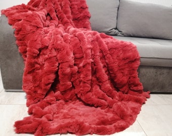 Luxury red rex rabbit blanket