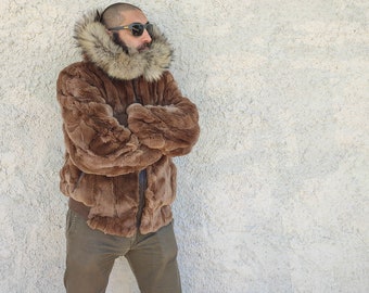 S / L / Hooded rex rabbit for men