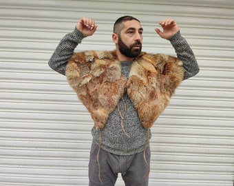 Real fur wrap Viking style