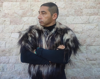 Real fur wrap Viking style