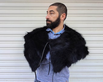 Real fur wrap Viking style