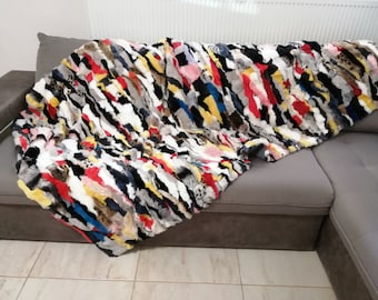 Rainbow rex rabbit blanket
