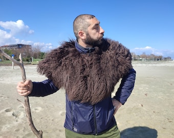 Real fur wrap Viking style