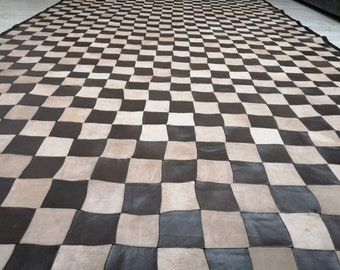 Carpet from leather - brown