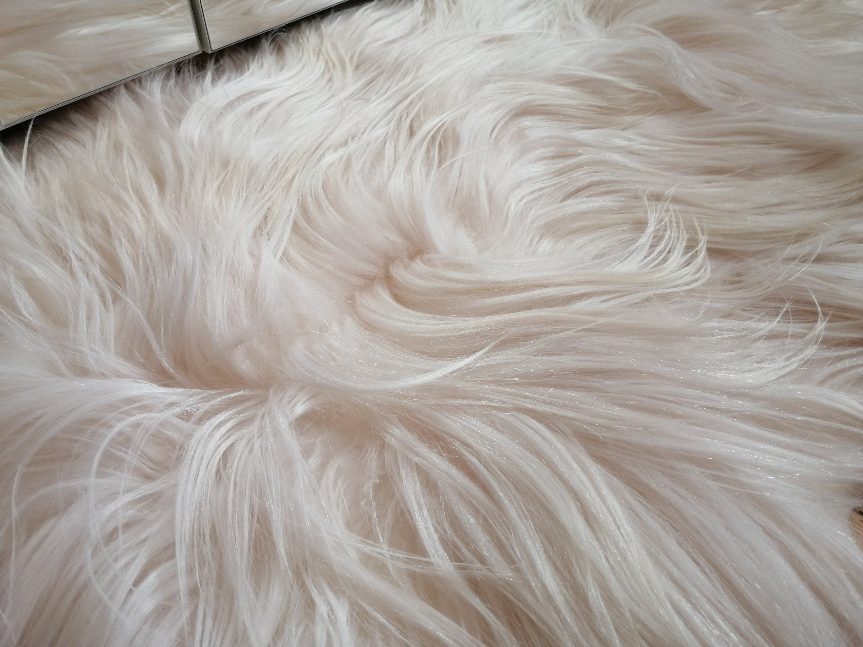 White fur carpet long hair sheep | Etsy