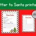 Santa Letter Printable for Kids, Christmas Activity for Kids, Letter to ...