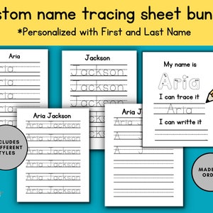 Custom Name Tracing Sheet Printable Bundle, Fine Motor Practice, Handwriting Practice, Editable Name Tracing, Toddler Handwriting Homeschool