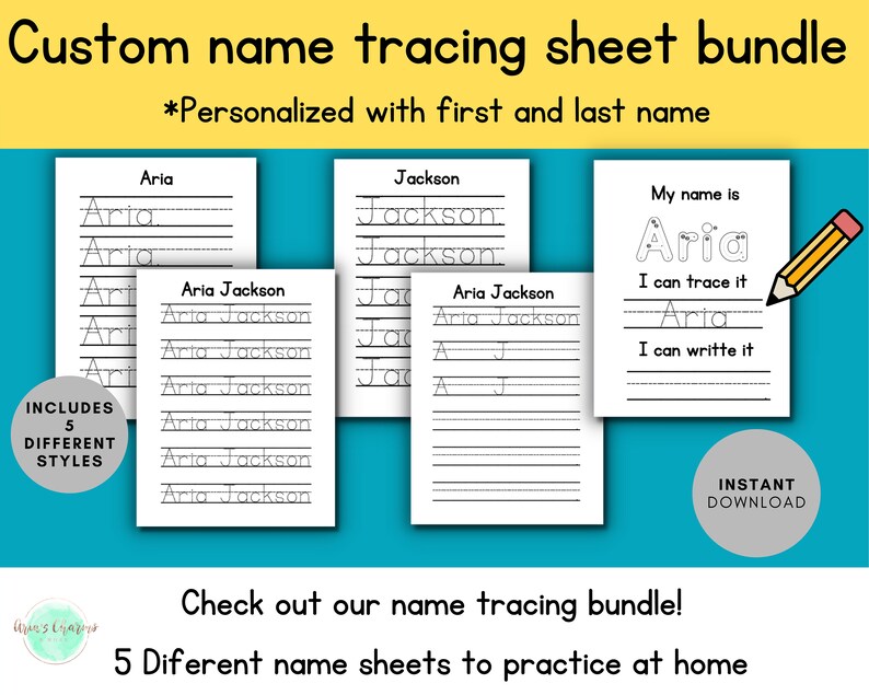 Custom Name Tracing Printable, Fine Motor Practice, Handwriting ...