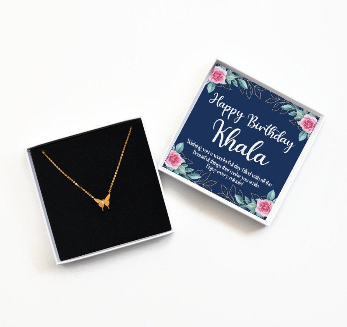 Happy Birthday Khala Gold Plated Necklace Gift Box Birthday | Etsy