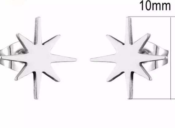 Stainless steel shop star earrings