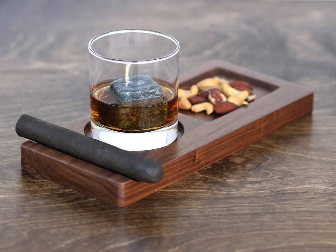 Cigar Whiskey and Snack Tray Etsy