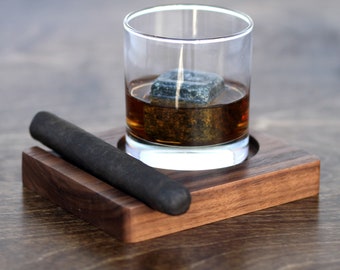 Plateau à cigares et whisky