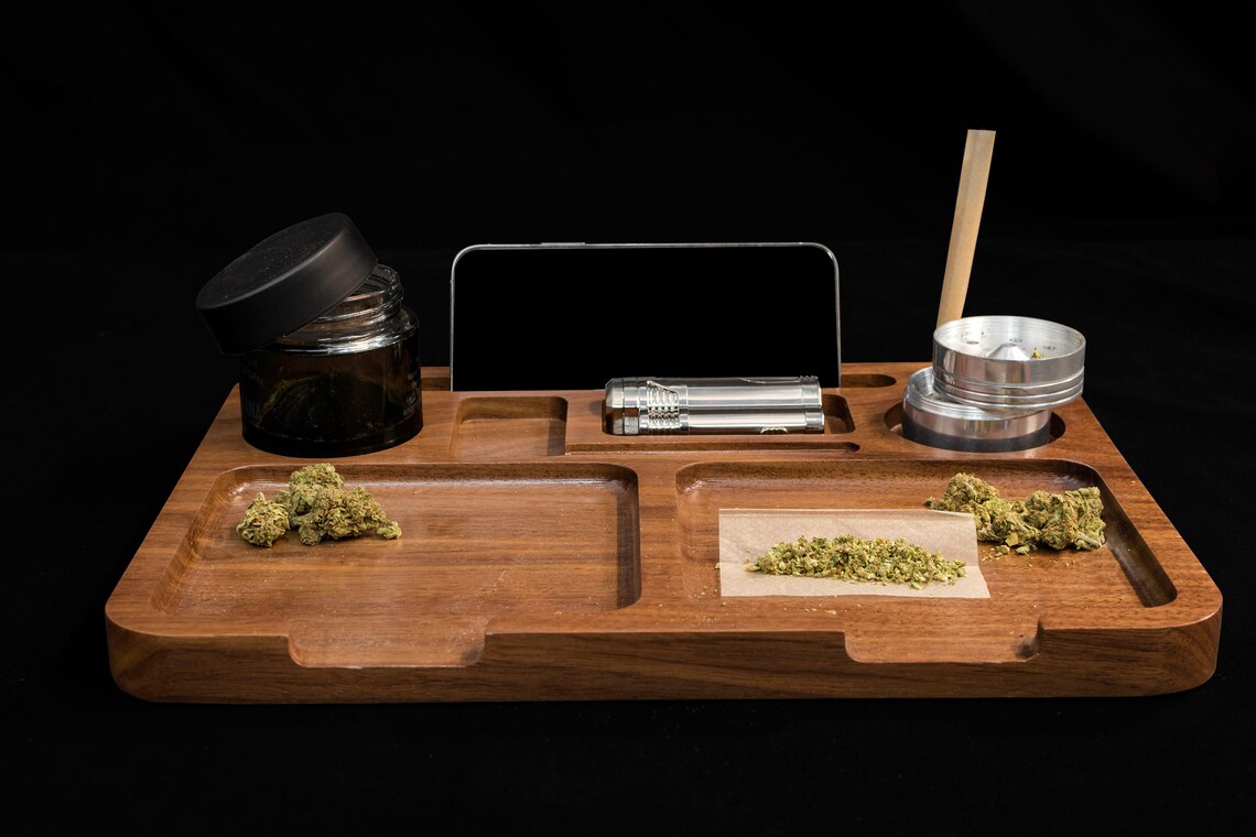 Cannabis Rolling Tray Dual Personlaize Etsy