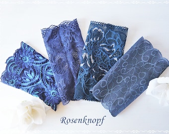 Women's arm warmers, wrist warmers, lace cuffs, wedding dark blue, blue, jeans blue, gift, birthday, Easter, Christmas