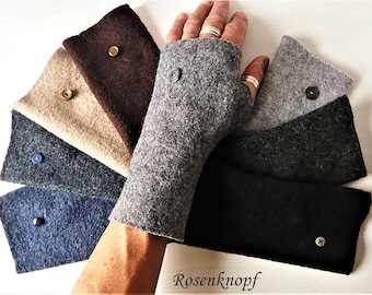 Men's arm warmers men's thumb hole S M L wrist warmers walk cuffs black anthracite gray brown jeans blue gift birthday Christmas