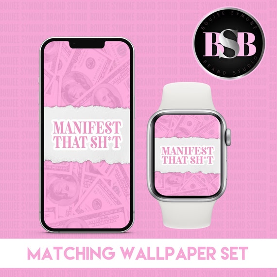 Apple Watch Wallpaper in Pink Money MANIFEST Iphone Wallpaper - Etsy Apple Watch Wallpaper in Pink Money MANIFEST Iphone Wallpaper - Etsy