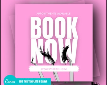 DIY EDITABLE Book Now Flyer, Boutique Sale EFlyer, Template for Hair, Lash Appointment, Nails, Boutique Business, Instant Download