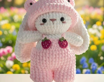 Personalized Crochet Bunny Doll, Handmade Amigurumi Rabbit Toy For Babies And Kids, Soft Plush Gift For Baby Showers, Birthday Gift