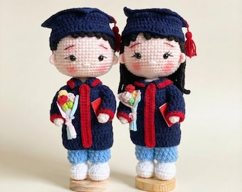 Custom Crochet Graduation Doll, Handmade Plush Toy
