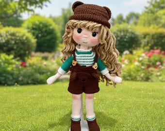 Handmade Crochet Doll, Poseable Doll, Gift For Kids, Gift For Daughter, Knit Toy, Birthday Gift, Christmas Gift, Doll With Accessories