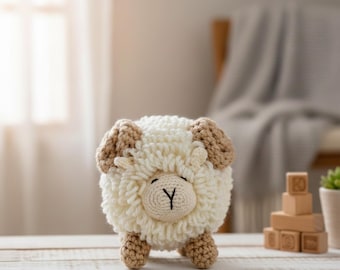 Handmade Crochet Sheep Plush, Amigurumi Lamb, Baby Shower Gift