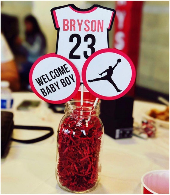 Jordan Baby Shower Centerpiece Picks Baby Shower Etsy