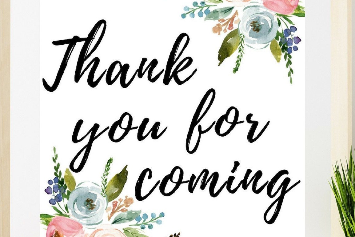 Thank you for Coming Sign Bridal Shower Printable Wedding Etsy