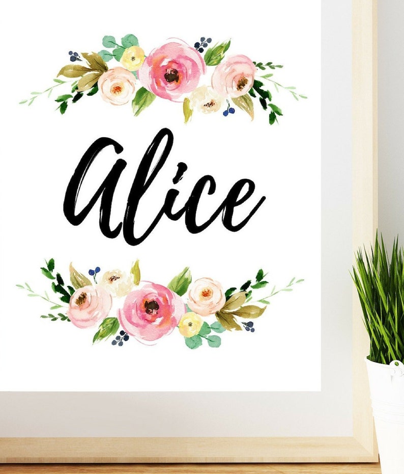 Alice Name Sign Alice Name Print Nursery Name Baby Girl | Etsy