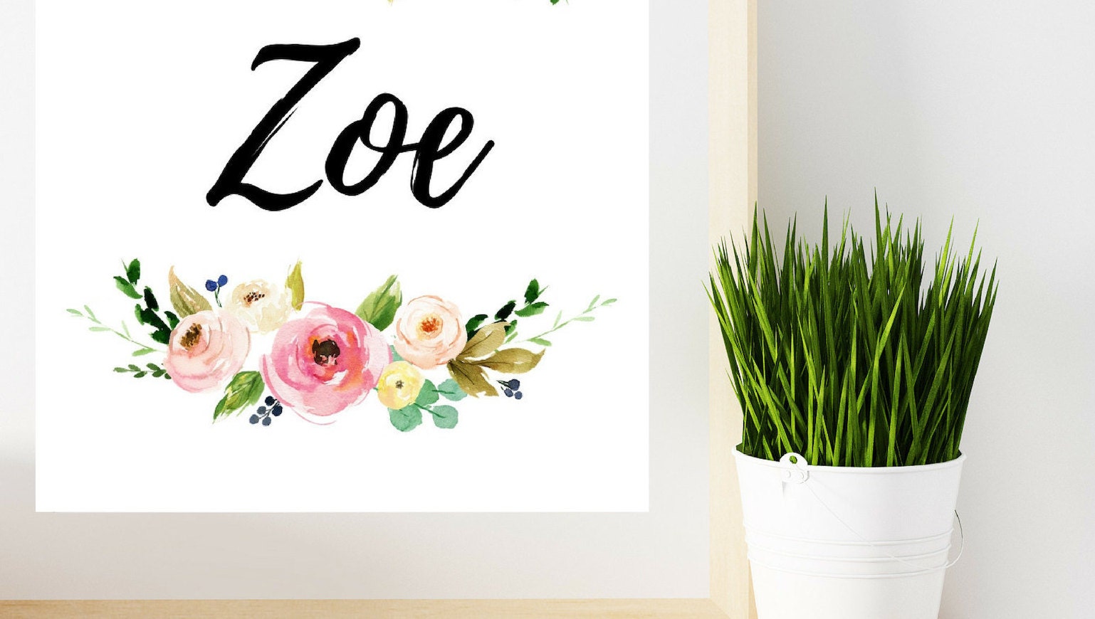Zoe Name Printable Zoe Name Print Nursery Name Baby Girl Etsy