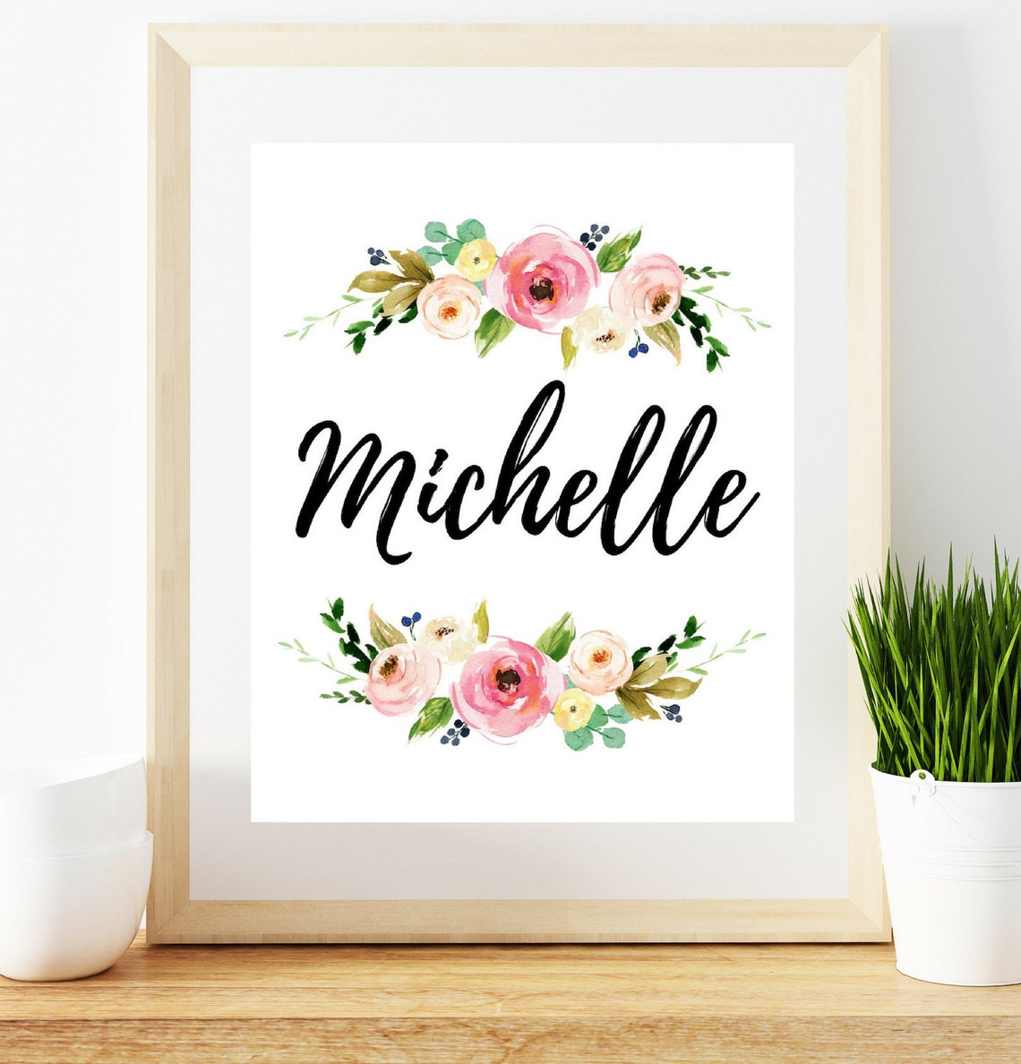 Michelle Name Sign Michelle Name Print Baby Girl Floral | Etsy