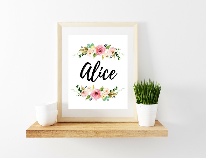 Alice Name Sign Alice Name Print Nursery Name Baby Girl | Etsy