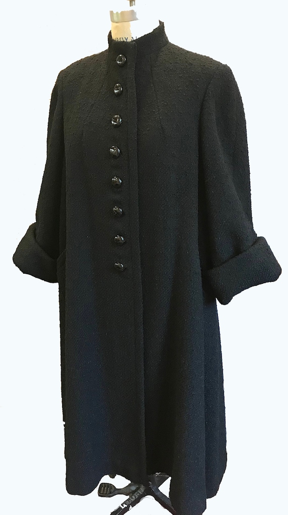 Gorgeous Black Wool Bouclé Winter Coat