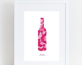 Kitchen art print, Wine art, Wine poster, Art print
