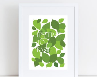 It's time to Basil, Basil poster, Italy, Culinary herbs