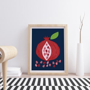 Pomegranate art, Pomegranate illustration, Fruits art, Kitchen poster image 3