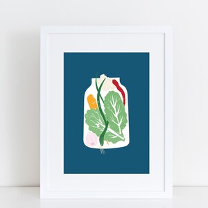 Kimchi Poster, koreanisches Essen, asiatische Food Art, Geschenkidee