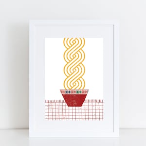 Spaghetti poster, Italian food, Pasta print, Spahgetti art, Italy, Food poster, Gift idea, Home decor, Wall art, Modern art print