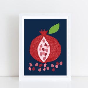 Pomegranate art, Pomegranate illustration, Fruits art, Kitchen poster image 2