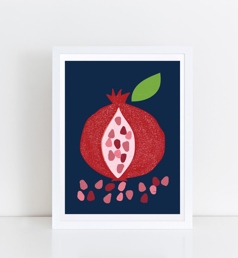 Pomegranate art, Pomegranate illustration, Fruits art, Kitchen poster image 2