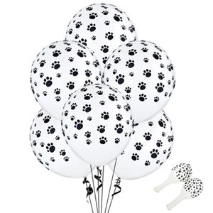 Paw Print Balloons, Dog Party, Birthday Party Balloons Paw Patrol Decor, Black Paw White Balloon Dog Paw balloons, Animal paw