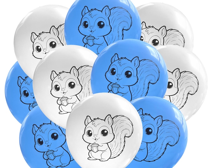 Baby Squirrel Balloons, Squirrely Birthday, Woodland Baby Shower Theme, Girl or Boy Party Supply