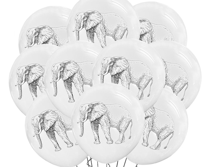 12ct Elephant Balloons, Elephant Birthday Theme, Elephant Party Decorations, Realistic Elephant Party Supply Ideas