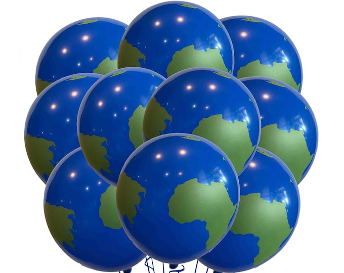 Earth Balloons 12", Geography Balloons, Climate Event, Earth Day Balloons, World Globe Balloons, Atlas Planet Balloons