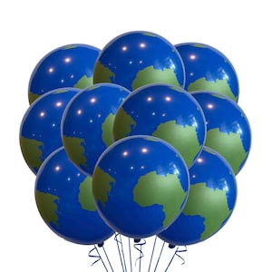Earth Balloons 12&quot;, Geography Balloons, Climate Event, Earth Day Balloons, World Globe Balloons, Atlas Planet Balloons