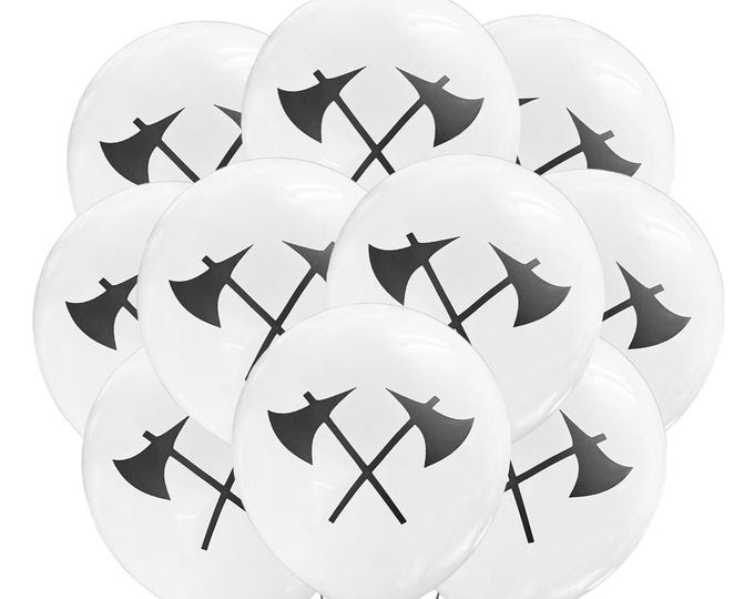 12ct Battle Axe Balloons, Tomahawk Theme, Axe Throwing Birthday Party , Tomahawk Balloons, Hatchet Balloons Birthday Axe Decoration Ideas