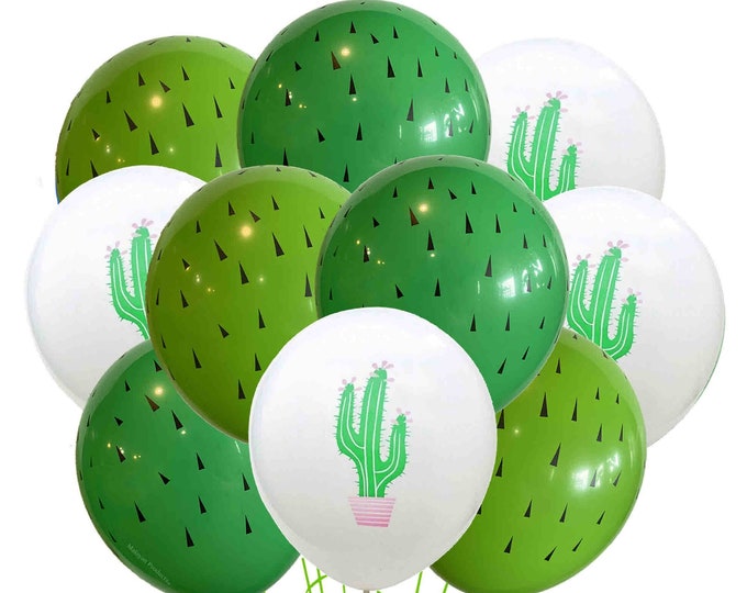 Cactus Balloons 12" Cactus Birthday Theme, cacti Balloons, Taco Festival Event Balloons, Taco Party, Fiesta Mexican, Pink Cactus Balloons