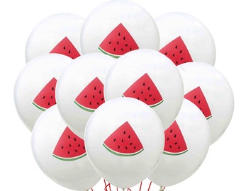 12 Pack Watermelon Balloons, 12" Watermelon Birthday Party Balloons, Watermelon Theme Birthday Watermelon Party Decorations