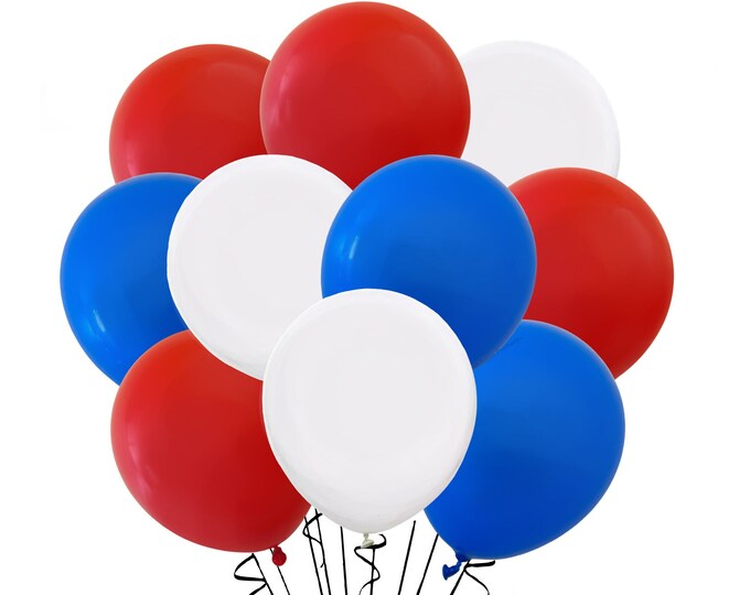 USA Balloons 12", Red White & Blue Balloons | U.S.A Party Event, American Flag Balloons, July 4th Party, America Balloons, Patriotic Balloon